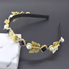 Retro crystal from pearl, hair accessory, headband with butterfly, 2019, Korean style