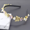 Retro crystal from pearl, hair accessory, headband with butterfly, 2019, Korean style