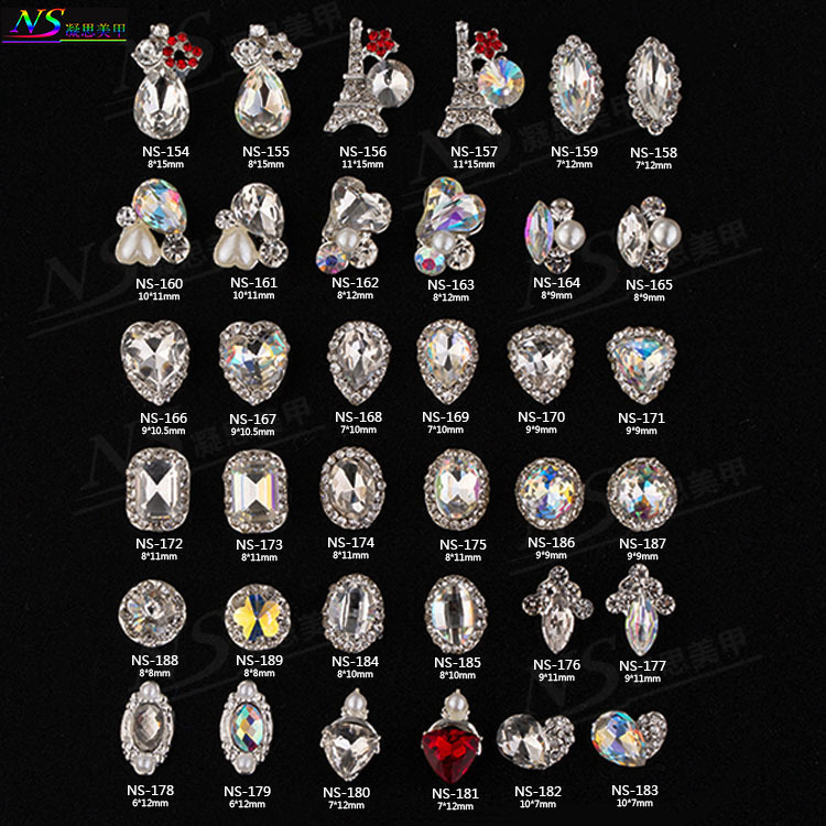 Conscious nail art alloy jewelry sweet nail drill metal diamond nail art sticker K9 colorful 3D drill special-shaped drill Conscious nail art alloy jewelry sweet nail drill metal diamond nail art sticker K9 colorful 3D drill special-shaped drill