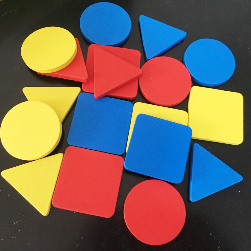 Spot origin supply wood craft color environmental protection square triangle educational children's toys creative