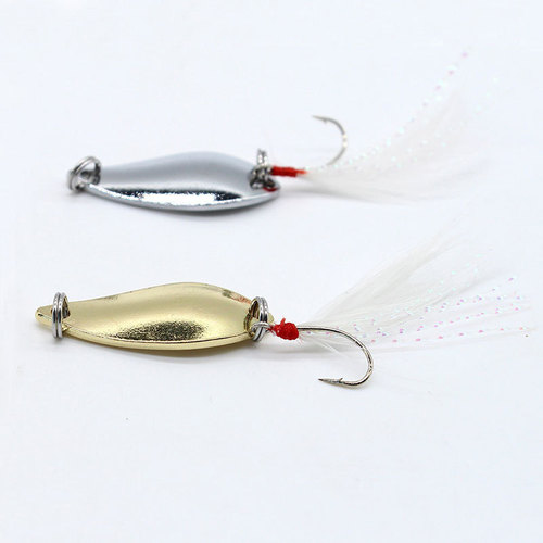 Single hook with hairy horse mouth lure spoon type sequin 2.5/3.5/5g bionic bait artificial bait tied with hairy fish bait