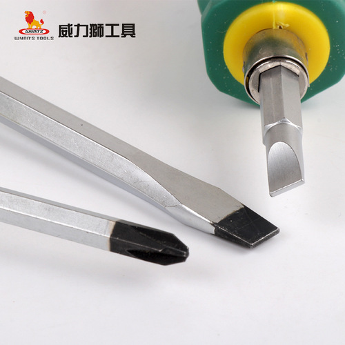Power Lion Plastic Handle Screwdriver Cross and Flat Head Screwdriver Multifunctional Home Use Pliers Guangdong Industrial Magnetic