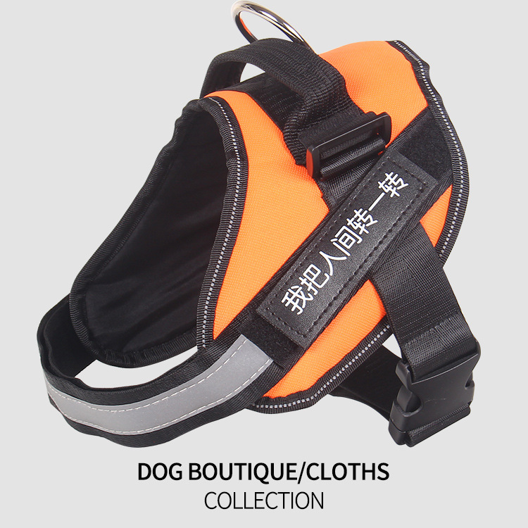Fábrica en stock correa para mascotas correa para el pecho del perro Oxford tela a prueba de explosiones Punch K9 pecho trasero suministros para mascotas al por mayor
