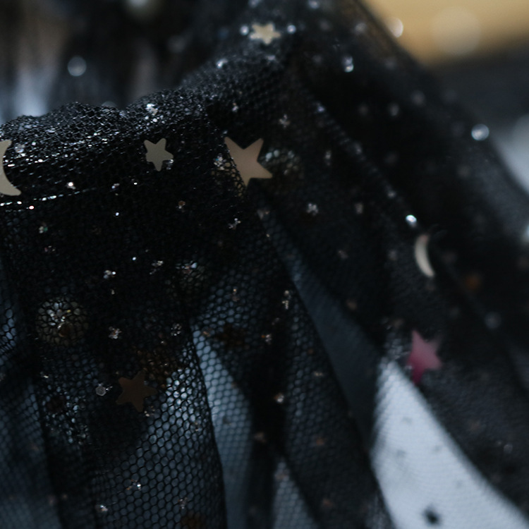 Fabricantes de suministro de estrellas pulverizadas polvo perlas multicolor falda de verano para mujeres tela de niñas