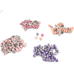 Pearlescent studded rivet acrylic color studded pearlescent semi-hollow copper rivet diy decorative accessories