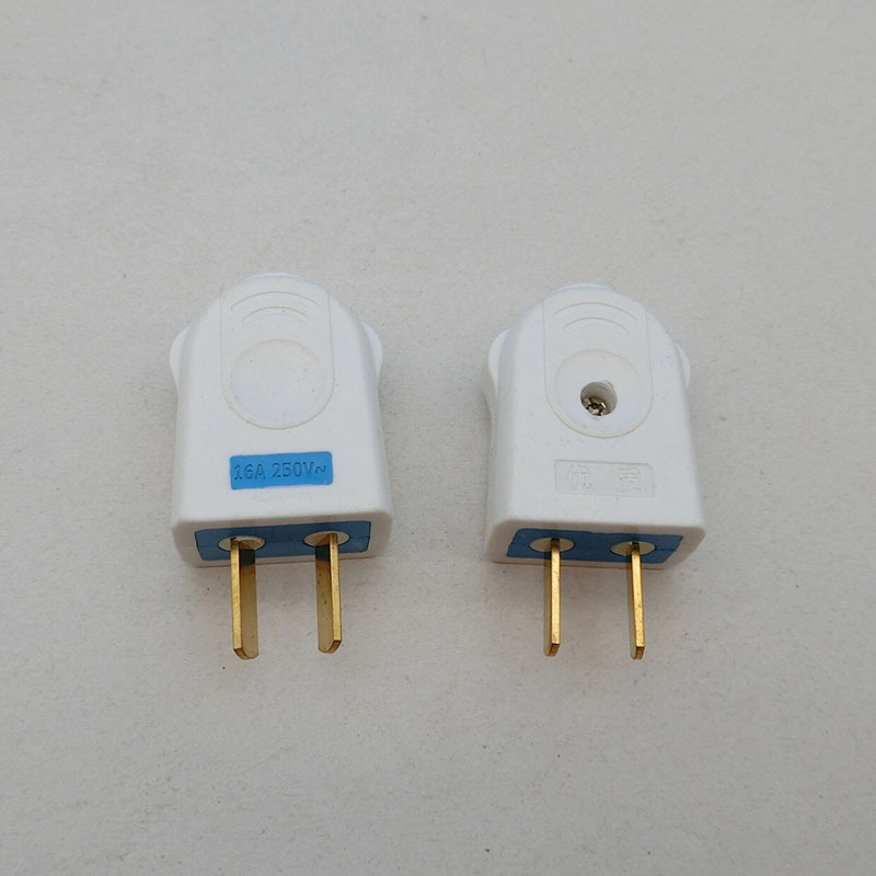 铁只铜片电源插头固定两脚插头铜片厚度1.4极插头两极接线插头