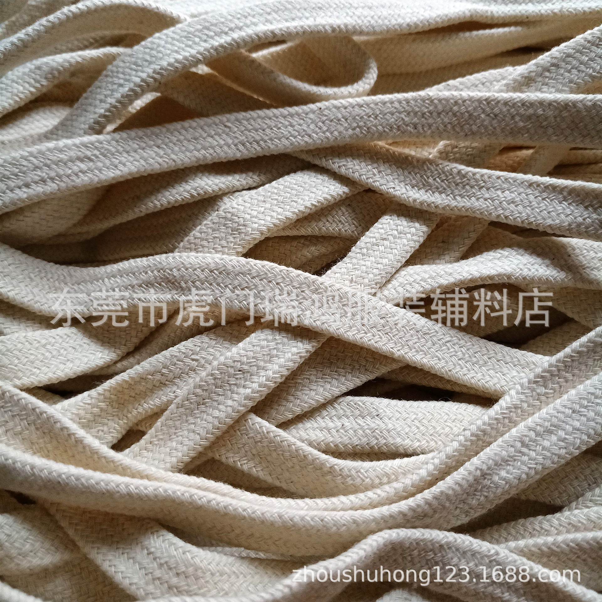 厂家现货批发全棉空心扁胚绳带编织鞋带纯棉可染色彩色帽绳裤腰绳