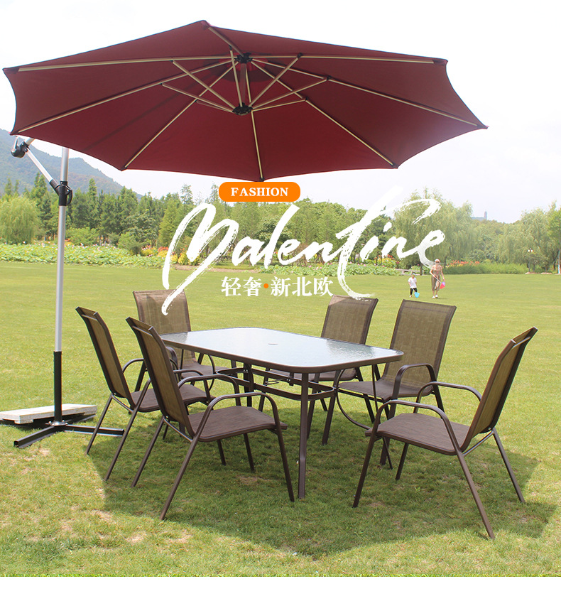 Al Aire Libre mesa rectangular ocio traje simple patio jardín interior hierro templado desmontaje mesa y silla
