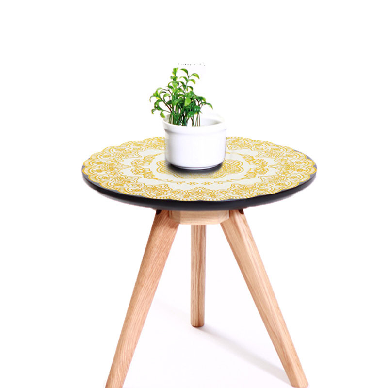 Dorado mantel PVC anti-escaldadura desechable mesa de café estera comida moderna mesa Simple cuadrado hueco estera de la placa de estilo europeo