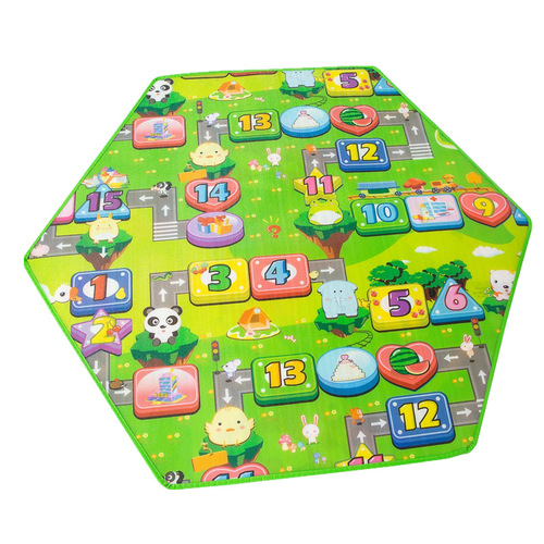 Factory direct sale one-time delivery children's hexagonal princess cartoon crawling mat coral velvet pad ice silk mat