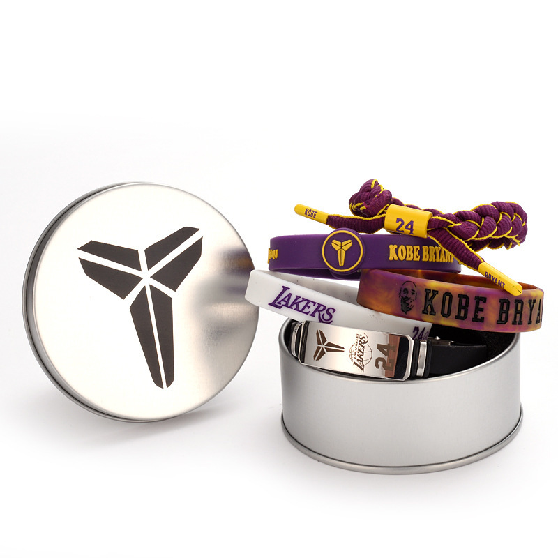 5-piece iron boxed bracelet basketball star silicone bracelet Kobe Owen Harden Wade Curry woven bracelet 5-piece iron boxed bracelet basketball star silicone bracelet Kobe Owen Harden Wade Curry woven bracelet