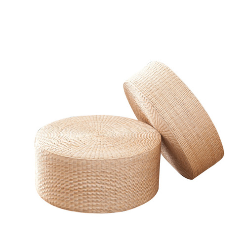 Rattan Seating Cushion, Futon-style Floor Mat – Thickened Tatami-Style Kneeling Pad, Bay Window Mat, Round Japanese-Style Sitting Stool, Breathable
