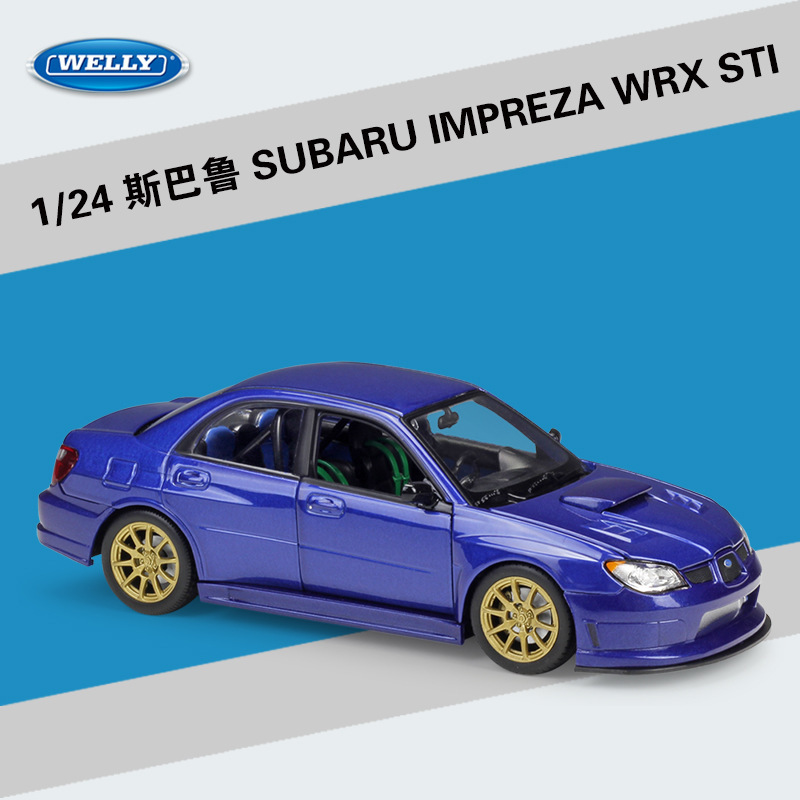 Willy WELLY1:24 Subaru Impreza WRX Stu simulation alloy car model collection gift ornaments