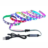 USB RGB светодиодная лента 2812, 1–4 м, 5V USB, пульт дистанционного управления, 12 Вт/м