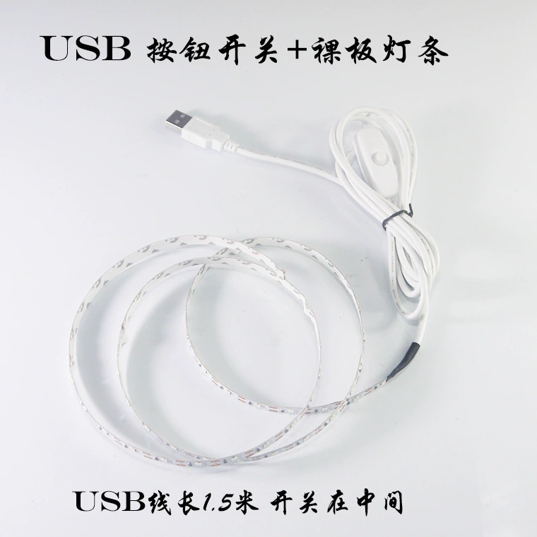 LED Light Strip with Button Switch, 5V USB Power, Waterproof & Epoxy Options, Multi-Color Lengths