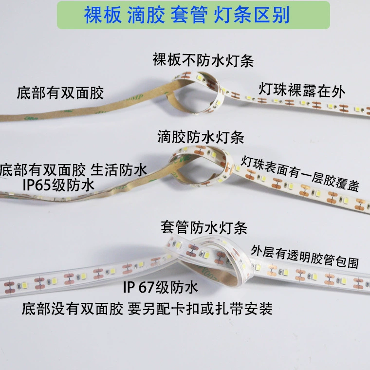 LED Light Strip with Button Switch, 5V USB Power, Waterproof & Epoxy Options, Multi-Color Lengths