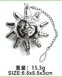 En existencias 304 de acero inoxidable Filtro de té cadena estrella amor casa tetera metal té filtro red