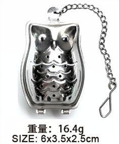 En existencias 304 de acero inoxidable Filtro de té cadena estrella amor casa tetera metal té filtro red