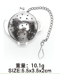En existencias 304 de acero inoxidable Filtro de té cadena estrella amor casa tetera metal té filtro red