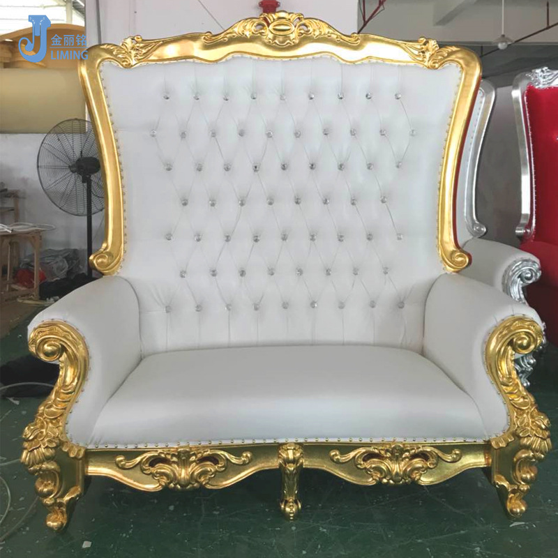 Sillón de Boda Estilo Sirena, Asiento Doble para Novios, Sofá Europeo Retro de Lujo, Silla de Decoración para Bodas