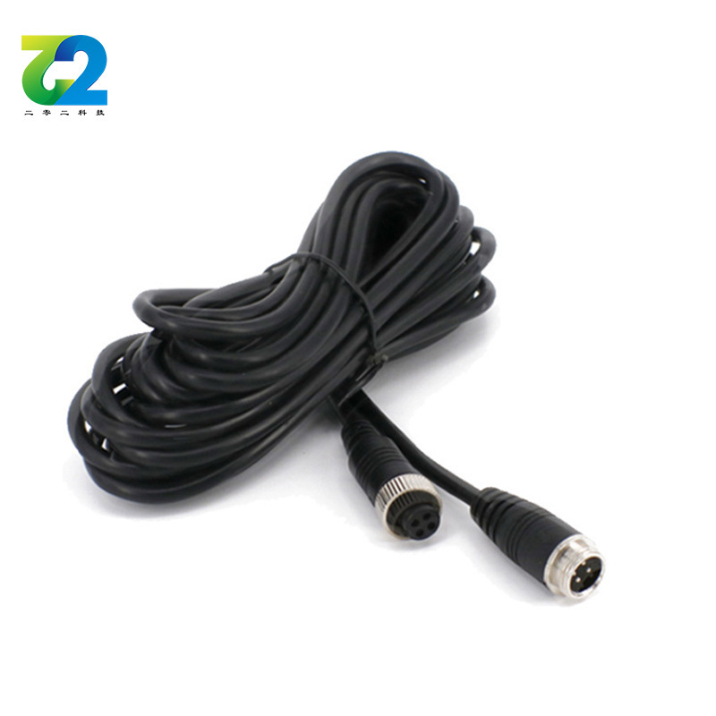M12 4-core 1-20 m Aviation head line truck four-way monitoring extension line waterproof vehicle video line manufacturer