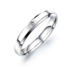 Accessory stainless steel, glossy ring for beloved, micro incrustation, simple and elegant design