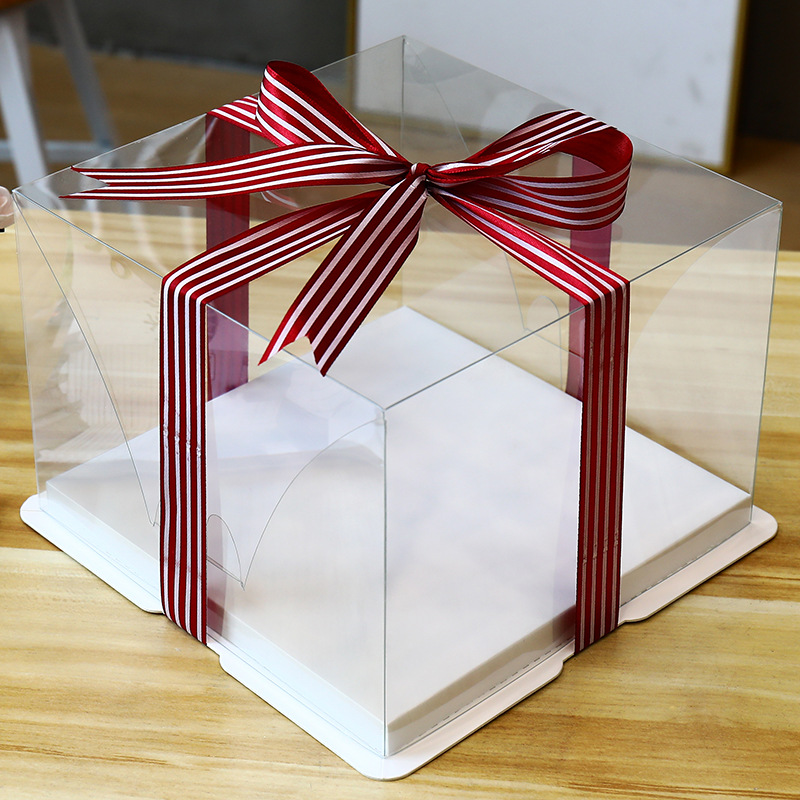 厂家直销二合一透明蛋糕盒单双4寸 6寸 8寸 10寸生日蛋糕盒