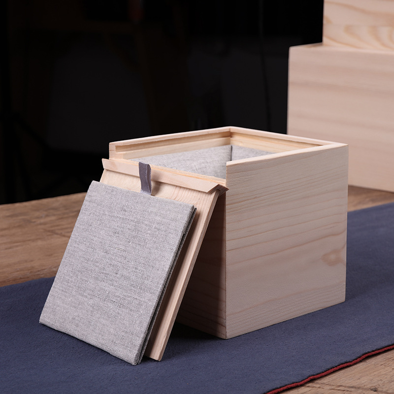 批发松木抽拉盒子茶具茶杯紫砂茶壶包装盒盖碗双杯四杯实木礼品盒