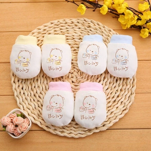 Детские перчатки из чистого хлопка с регулируемым шнурком для предотвращения царапин на лице, защитные перчатки для детей от 0 до 12 месяцев, предотвращают сосание рук, приятные для кожи.