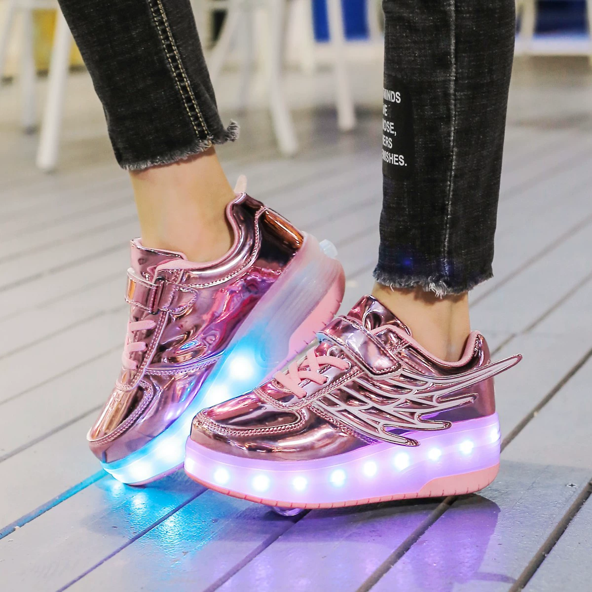 Children's dual wheel invisible breathable shoes for boys
