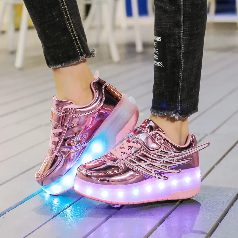 Children's dual wheel invisible breathable shoes for boys