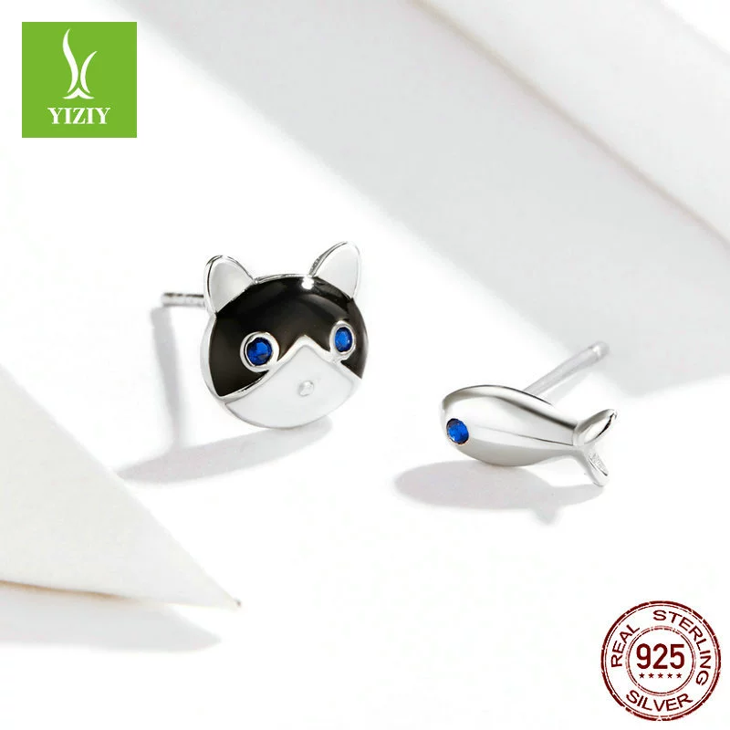 Cute fashionable creative earrings, silver 925 sample