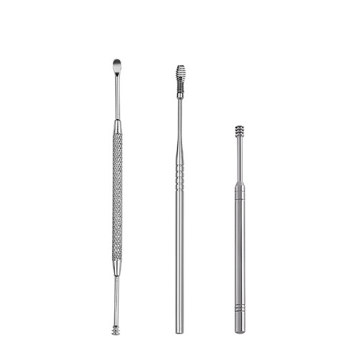Stainless steel ear scoop set of 7, ear cleaner, spiral ear hook, ear picking tool set