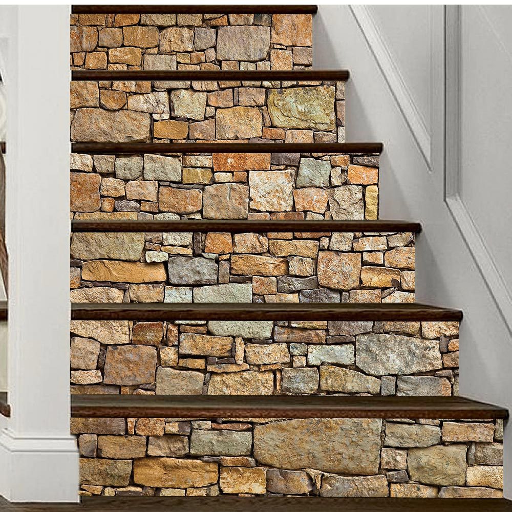 Självhäftande 3d väggdekaler med stenlook för vardagsrum_voghion.com