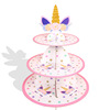 European cartoon paper 3 -layer unicorn cake shelf wedding birthday party supplies disposable three -layer cake shelf