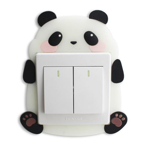 New Home Daily Use Cartoon Soft Gel Night Light Switch Sticker Bedroom Socket Decor Wall Switch Protection Cover