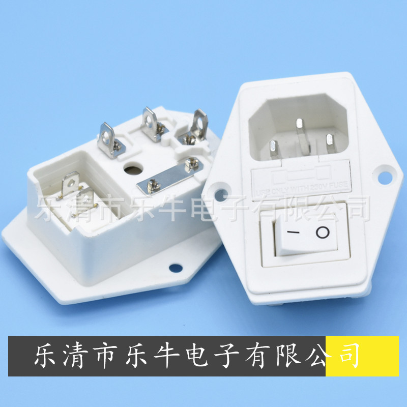 三合一品字AC插座AC-01 3C认证白色三合一单保险插座 KC韩国插座