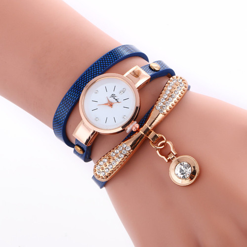 Wish AliExpress foreign trade hot selling ladies winding watch alloy diamond bow bracelet watch quartz watch