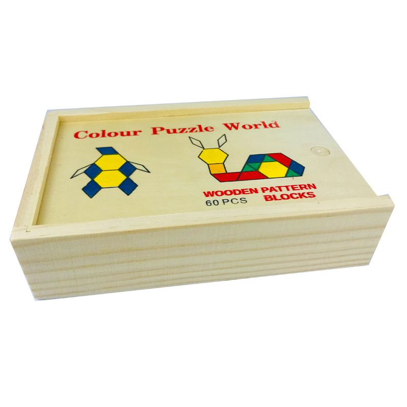 60 unidades de madera caja de los niños de educación temprana juguetes educativos rompecabezas de Madera Juguetes al por mayor DIY forma cognición