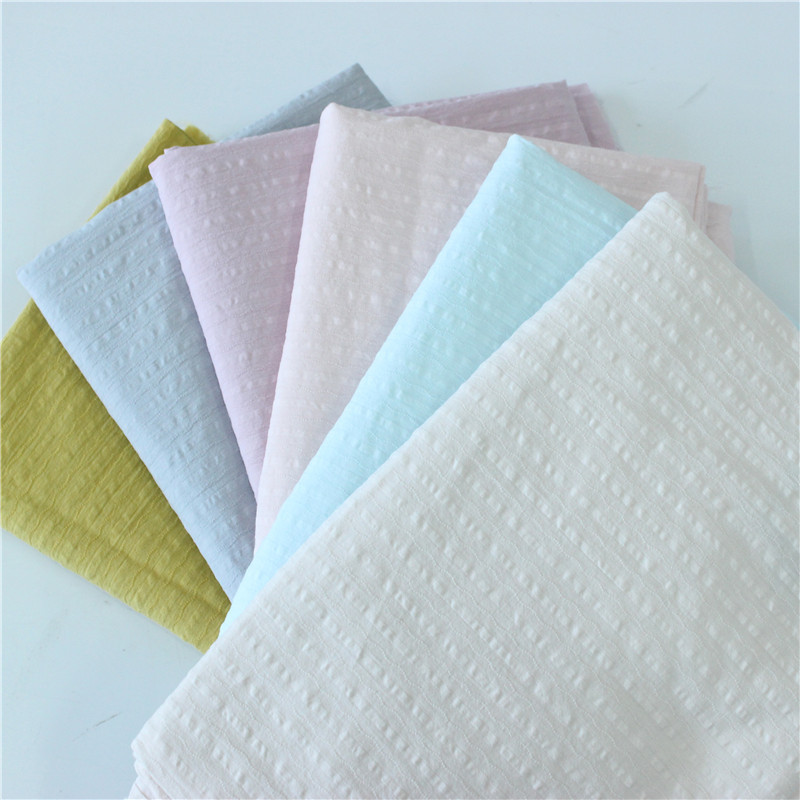 全棉白布料 纯棉提花面料 泡泡布 田园女装衬衫裙子面料 童装面料