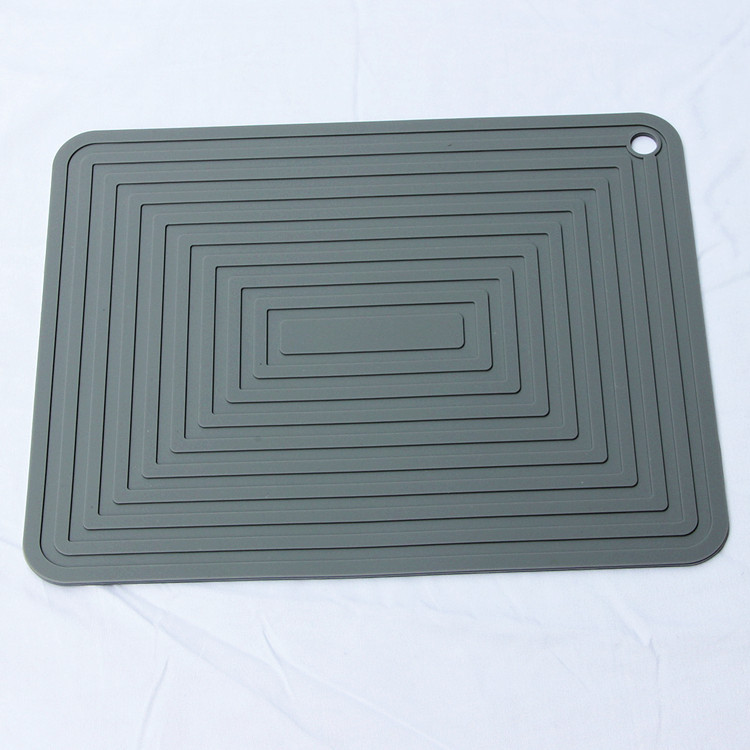 두꺼운 사각 실리콘 배수 매트 단열 식당 매트 주방 미끄럼 방지 다이닝 플레이트 매트 화상 방지 모래 냄비 매트 아마존 폭발