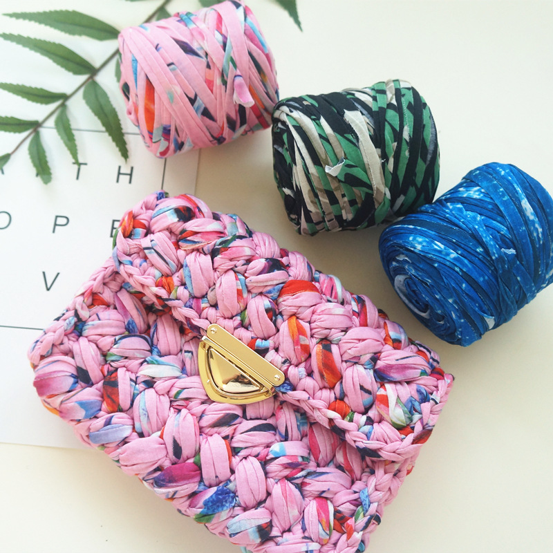 Xiaoya mismo estilo bolsa tejida línea de tira de tela teñida Impresión de lujo hecha a mano tela tejida cuerda hilado ventas directas de la fábrica