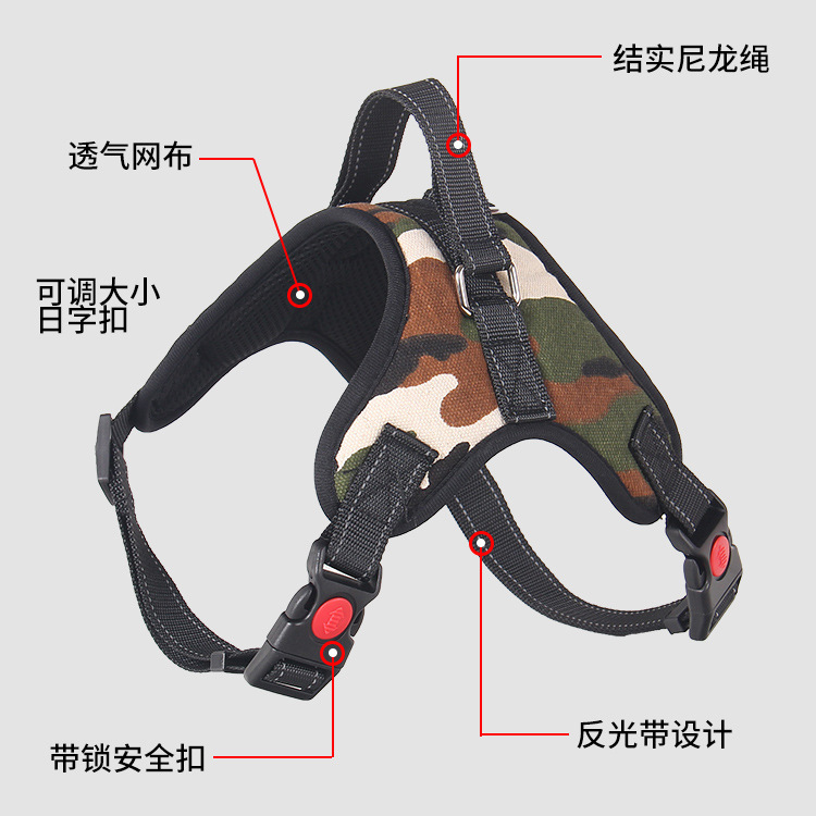 Suministros para mascotas para perros medianos y grandes, arnés en forma de hueso de tela Oxford a prueba de explosiones, correa para perros al por mayor, diseño retráctil.