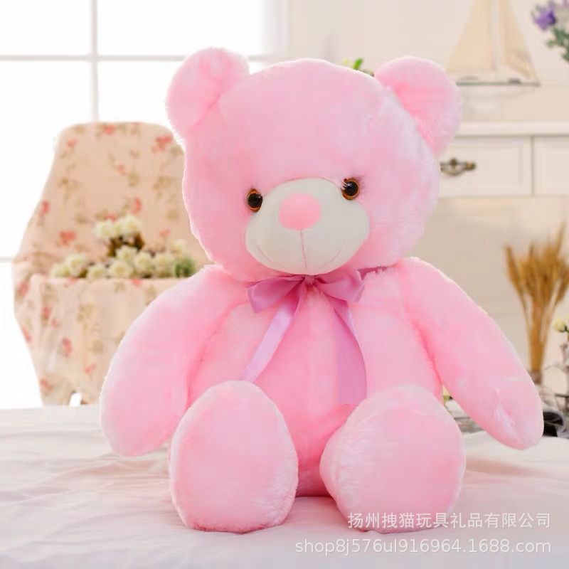 Suministro directo de fábrica transfronteriza Venta caliente luminoso oso de peluche abrazo oso muñeca de peluche almohada de juguete regalo de San Valentín