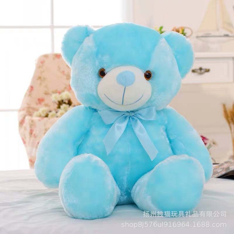 Suministro directo de fábrica transfronteriza Venta caliente luminoso oso de peluche abrazo oso muñeca de peluche almohada de juguete regalo de San Valentín