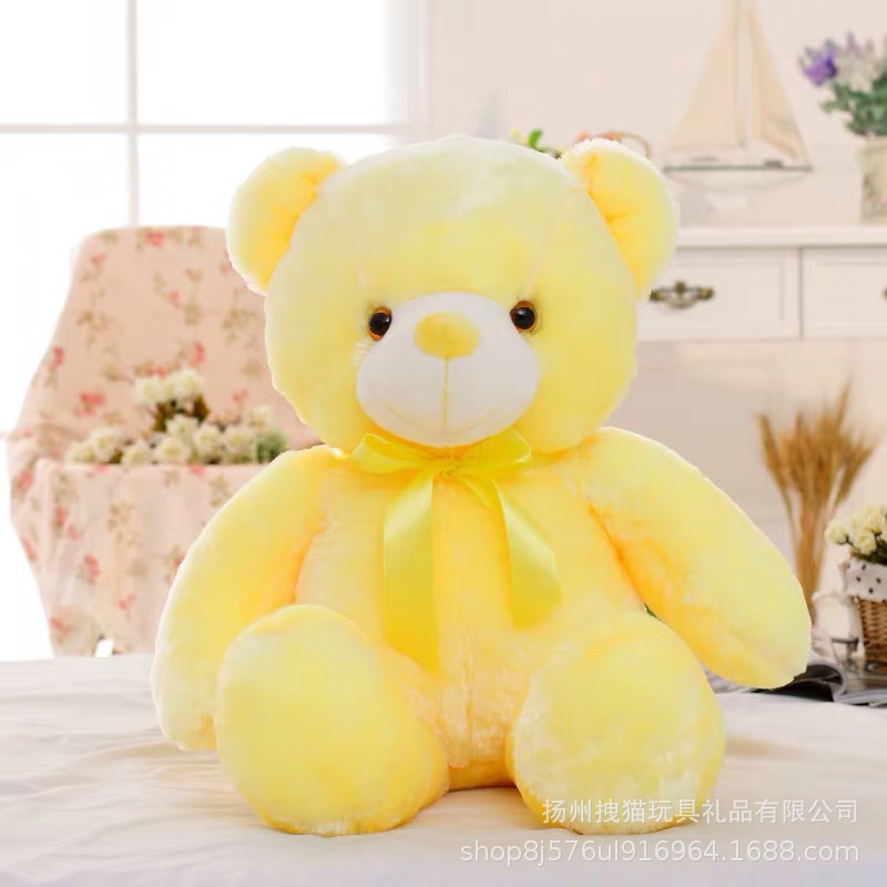 Suministro directo de fábrica transfronteriza Venta caliente luminoso oso de peluche abrazo oso muñeca de peluche almohada de juguete regalo de San Valentín
