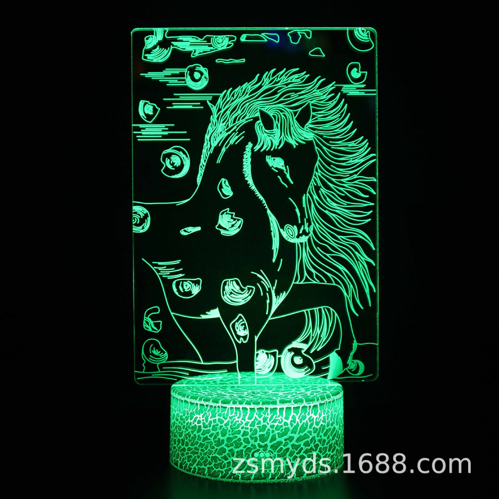 Cruz-frontera dedicado serie de caballos 3D lámpara de modelado de luz nocturna LED lámpara de ilusión estéreo visual lámpara de mesa de noche USB