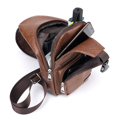 New unisex crossbody bag, men's casual charging bag, sports USB sports braided bag, outdoor business crossbody bag