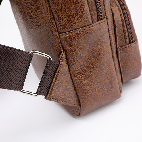 New unisex crossbody bag, men's casual charging bag, sports USB sports braided bag, outdoor business crossbody bag