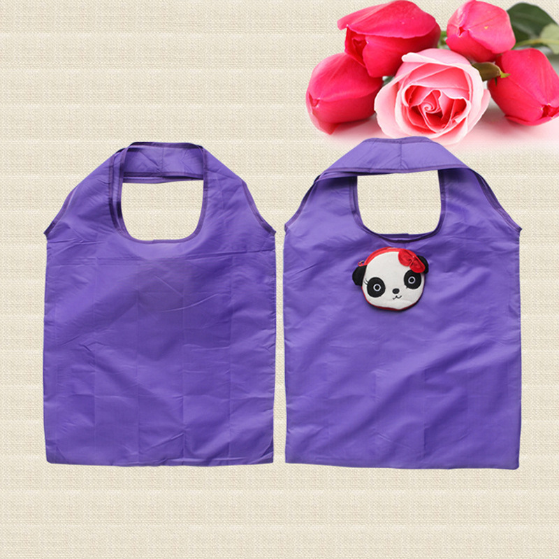 毛绒卡通小熊购物袋收纳折叠袋190T帆布袋加印logo环保可收纳